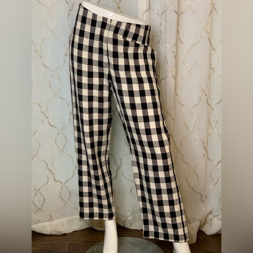 NWT Masai Copenhagen Black White Check Petulia Trousers Pants sz Med